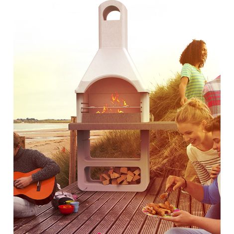 BARBECUE EN MAÇONNERIE VENEZIA - bois et charbon de bois