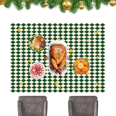 Nappe de Table Noël Rectangulaire Décoration Nappe de Fête Vintage