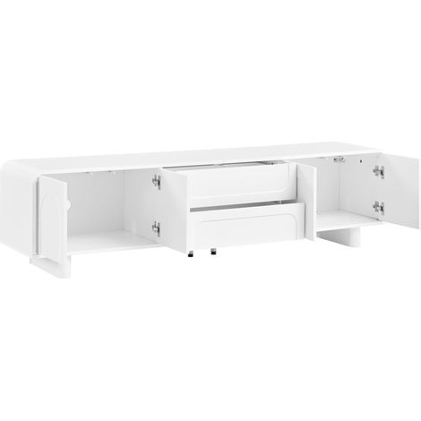 Mobile TV bianco con 4 ante e 2 cassetti 180 x 40 x 46 cm MDF e truciolato (1/5)