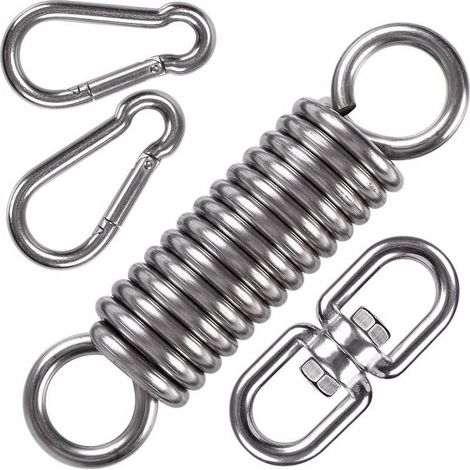 Crochets de Sac de Boxe Acier Inoxydable, Hamac Balançoire Ressort Kit Suspendu, Crochets de Suspendu Pivotants avec 2 Mousquetons Ressort pour Chaise Suspendue, Balançoires, Sac Lourd (1/5)