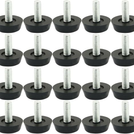 Pieds réglables pour meubles, vis M6, noirs - Lot de 20 (1/5)