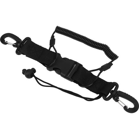 Longe de plongée en nylon à ressort enroulé pour appareil photo sous-marin, avec boucle à dégagement rapide, idéale pour l'escalade. (1/5)