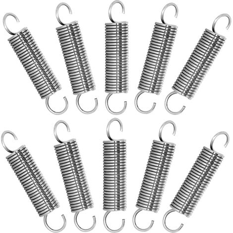 Stainless Steel Pull Springs with Hook, Tension Spring, 50mm, Free Length, Outer Diameter 10mm, Wire Diameter 1.2mm, Maximum Tensile Force 3.3kg (1/5)