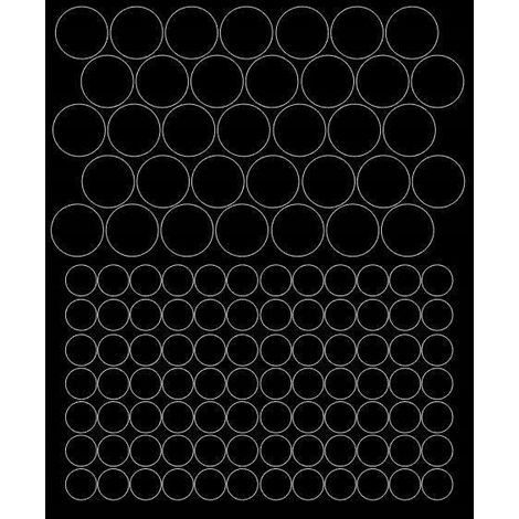 Fahrradhelmaufkleber mit Polka-Dots, 119 Stück, schwarz glänzend