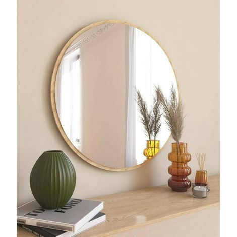 Dmora - Espejito Dlucchin, Espejo, Objeto de decoración de pared, Decoración de espejo, 60x2h60 cm, Roble (1/5)