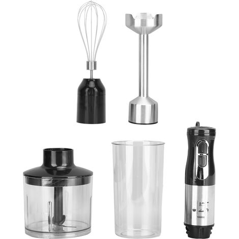 Mixeur plongeant électrique 4 en 1 avec fouet, hachoir à viande et fonction fouet électrique 1000 W pour la cuisine (prise UE 220 V). (1/5)
