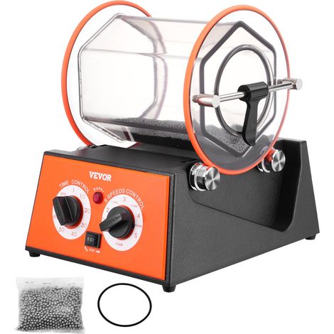 Polisseur de Bijoux 5 kg 60 W Machine de Polissage de Bijoux 5 Vitesses 0-60 mins Réglable Polisseuse à Tambour Rotative Action Bidirectionnel pour Polir Pierre Roche Fer Bijoutier Bijouterie (1/5)