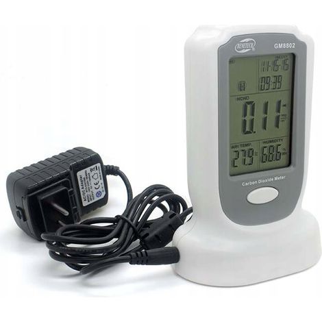 Misuratore di anidride carbonica con sensore CO2, con indicazione di data e temperatura. (1/5)