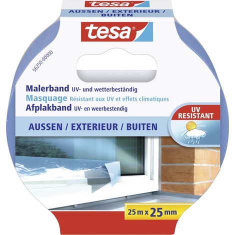 tesa Malerband Außen 25 m x 25 mm, blau Kreppband (1/2)