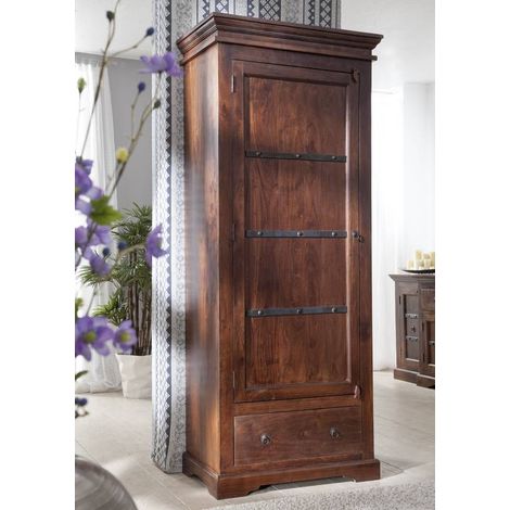 OXFORD 900 Armadio in legno di acacia - laccato / nougat 80x40x193 (1/4)