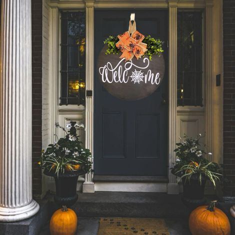 Panneau Porte Halloween Sorcière - Panneau Décoratif en Bois avec Cordon de Suspension - Décoration Intérieure et Extérieure - 1 Pièce (1/5)