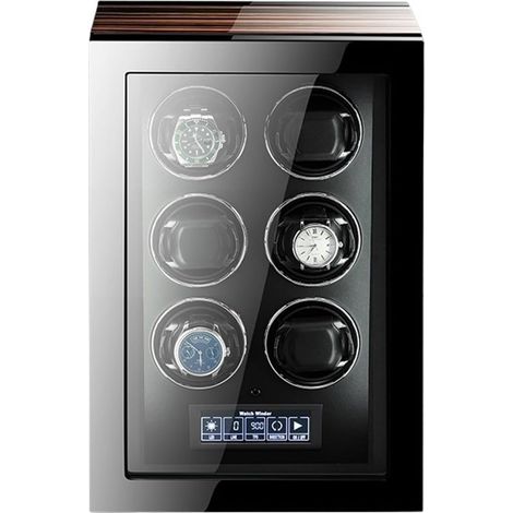 Petit coffre-fort Remontoir De Montre Automatique De Luxe, Coffre-fort Avec Moteur, Écran Tactile LCD Et Boîtes D'accessoires De Montre En Bois, Télécommande(6206) (1/5)