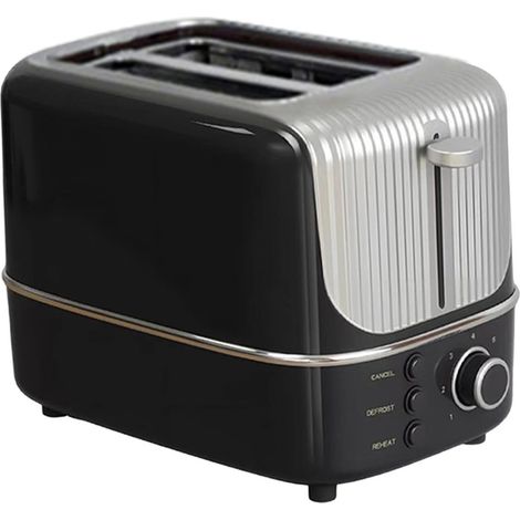 TRADE SHOP - Tostapane Elettrico A 2 Fette Compatto 800w Con 3 Funzioni 7 Temperature Regolabili -