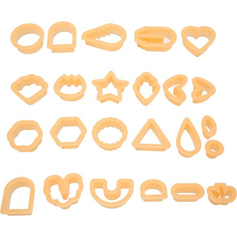 Lot de 24 emporte-pièces en argile polymère orange, bords renforcés, DIY artisanal, compatibles gâteaux bougies, sécurité alimentaire (1/5)