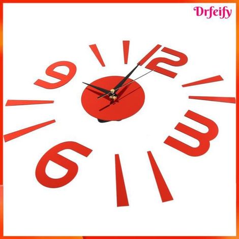 Autocollant d'horloge murale - - Modèle 60 cm - Miroir acrylique 1mm - Auto-adhésif - Carré (1/5)