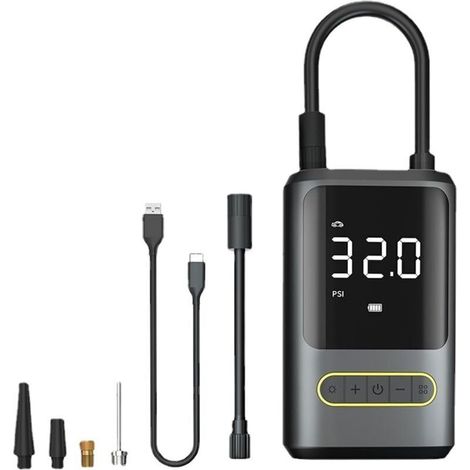 150PSI Portable Air Pump with Digital Pressure Gauge, 4000mAh Wireless Battery for Cars, Motorbike Tyres, Air Mattresses, Swimming Rings, Pump (1/4)