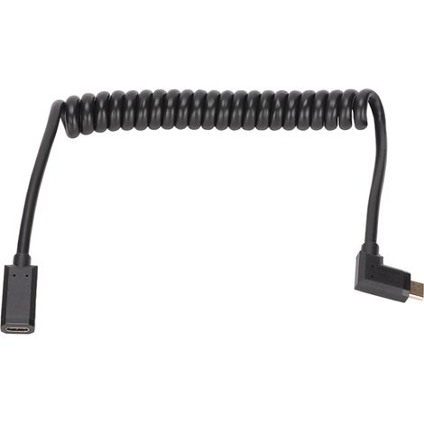 Câble spiralé USB-C femelle vers USB-C mâle, câble USB Type-C prenant en charge la charge rapide 4K@60Hz/3A/transfert de données USB-C 3.1 Gen 1 10Gbps, câble à ressort de 1,2 m, femelle vers mâle ave (1/5)
