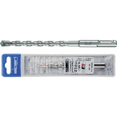 Alpen Punta Trapano per Cemento Sds Plus F4  xL. 6X210 mm con 2 Taglienti