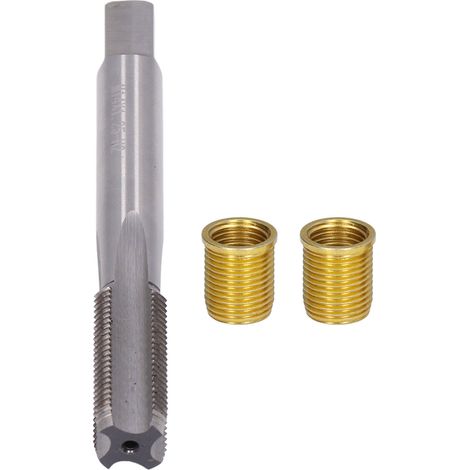 Kit de réparation filetage bougie 10 inserts inox M12x1.25 tarraud M14x1.25 acier rapide 14mm (1/5)