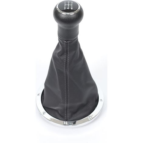 Convient pour Volkswagen Golf GOL : kit de protection anti-poussière pour pommeau de levier de vitesse, accessoires de revêtement en cuir pour pommeau de levier de vitesse, électroplaqué + noir, 5 vit (1/4)