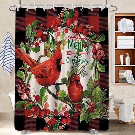 Rideau de bain en polyester 180x180 avec 12 œillets cache baignoire pour votre chalet à la montagne (1/5)