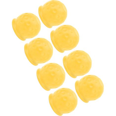 Cache-boules d'attelage 50mm x8, housses robustes en caoutchouc souple, protection renforcée pour remorque, caravane, camping-car, jaune vif (1/5)