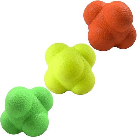 Reflexball für Hand-Augen-Koordination, Multisport-Reflextraining, 7,2 cm, 3er-Pack – Orange, Gelb, Grün