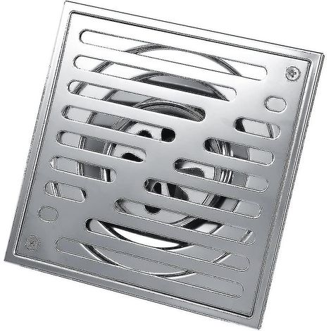 Bonde de sol carrée en acier inoxydable anti-odeurs pour porte de salle de bain, égouttoir de douche, grand calibre (150 (1/5)