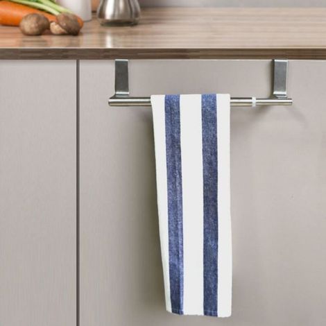 Porte-serviettes, porte de cuisine à suspendre, porte-serviettes de porte sans perçage, porte-serviettes télescopique suspendu e (1/4)