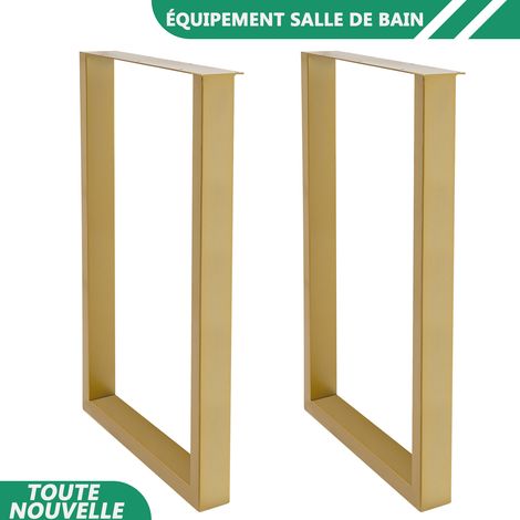 WAOBDLA 2Pcs jambes de meubles en métal jambes de table en acier de style industriel jambes de table à manger pour remplacer l'installation (1/5)
