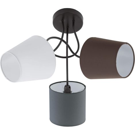 Plafoniera camera da letto faretto lampada tessile antracite marrone 3 foglie Eglo 95192 (1/5)