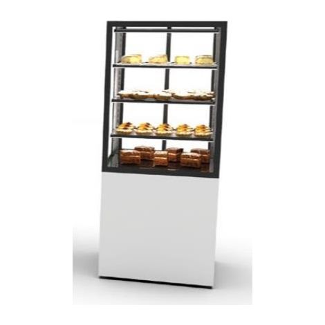 Vitrine Neutre à 4 Faces avec Base 60 - 600 x 600 x 1400 mm et Sans Accès Frontal - 3 étagères Réglables - Sayl