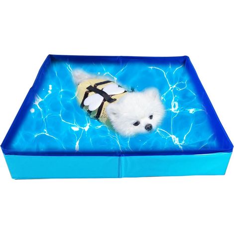Piscine pliable pour chien et chat - Piscine rectangulaire pour chiens et chats - Jouet pour chiens et chats - Pour grands chiens et chats (carrée, 50 x 10 cm) (1/5)