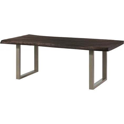 Baumtisch Mango 180x90x77 grau lackiert / U-Beine silber matt FREEFORM 5