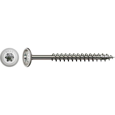 SPAX Vite per la costruzione in legno acciaio inossidabile A2, 6 x 80 mm,100 Stk. - Profi Box