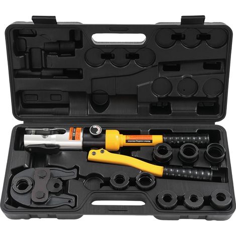 Pinza crimpatrice idraulica, matrici multiuso, struttura resistente, colore giallo (1/2)