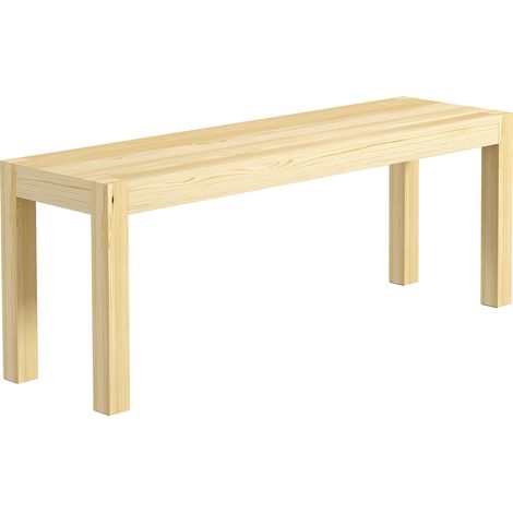 Sitzbank Holzbank Küchenbank, Massivholz, 3-Sitzerbank, 120 cm x 33 cm x 45 cm, Natur (1/5)
