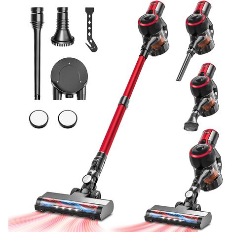 Aspirateur Balai Sans Fil 25Kpa, Aspirateur Sans Fil de 160W avec 2 Modes, Aspirateurs Balais et Balais électriques Tube Télescopique, Lumières LED, Jusqu'à 40 Minutes d'Autonomie (1/5)