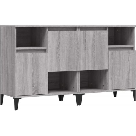 Credenza cassettiera mobile contenitore organizer cucina soggiorno salotti set di 2 sonoma 60 x 35 x 70 cm legno ingegnerizzato grigio 020036966