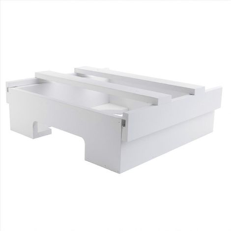 Distributeur d'assiettes en carton, support à assiettes en bambou à placer sous un meuble, blanc (1/5)