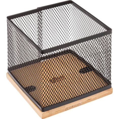 Organiseur de bureau, métal bambou, 10 x 10 x 10 cm (1/2)
