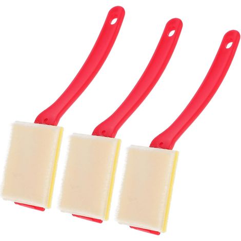 Applicateur de Peinture de Bord 3 pièces en Nylon avec Manche Plastique, adapté pour Angles et Coins, Parfait pour Amateurs de Bricolage et décoration Maison (1/5)