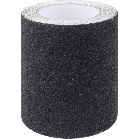 Ruban Adhésif Antidérapant, Bande Antidérapante Adhérence, Bande Adhésive Solide pour Escaliers, Marchepieds, Rampes, Extérieur et Intérieur 15 cm x 5 m Noir (1/5)