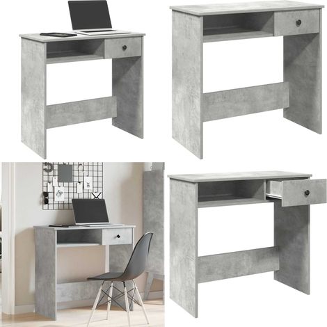 vidaXL Bureau Gris béton 80x40x75 cm Aggloméré (1/5)