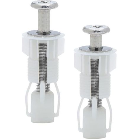 Fixation Abattant WC - Nylon Et Acier Inoxydable - Pour Siège De Toilette Standard - 2 Pièces (1/4)