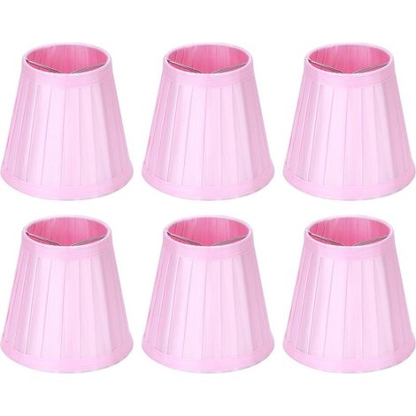 【Abat-jour】 Lot de 6 abat-jours modernes simples en tissu - Éclairage mural ou suspendu Dimensions 14cm (E14) - Couleur rose pâle (1/5)