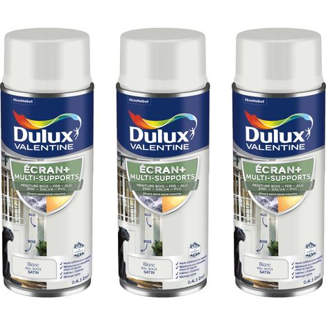 ECRAN+ MULTI-SUPPORTS EXTERIEURE Satin - Lot de 3 aérosols en phase aqueuse - Blanc 400 ml - Dulux Valentine