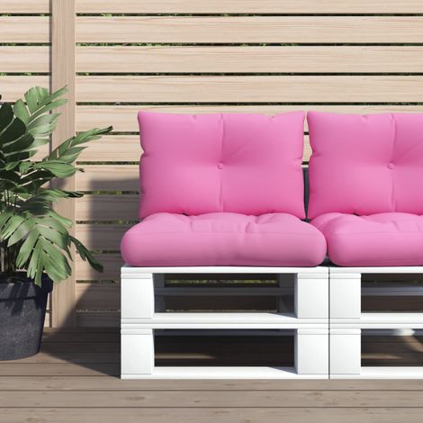 Coussins de palette lot de 2 rose tissu Oxford (1/5)