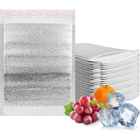 Lot de 25 sachets isothermes réutilisables avec fermeture, doublure thermique métallisée 7,9 x 9,8 pouces, pour repas (1/5)