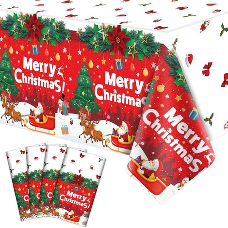 Lot de 4 sets de table de Noël 130x220cm avec motif de Noël